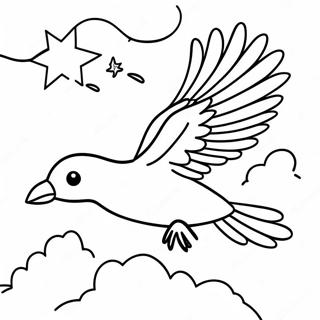 Flying Crow In The Sky Coloring Page 12117-9836