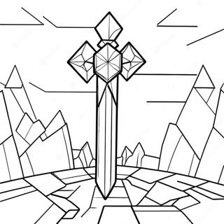 Diamond Sword Minecraft Coloring Page 1212-968