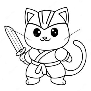 Cat Ninja Coloring Pages