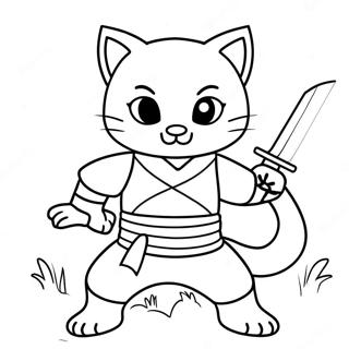 Cat Ninja Coloring Page 12136-9843