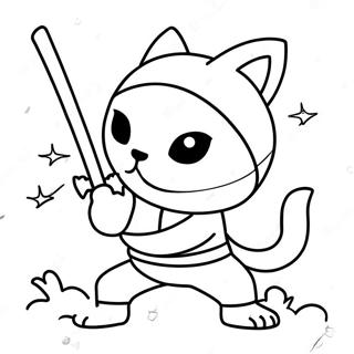 Adventurous Cat Ninja Coloring Page 12137-9849