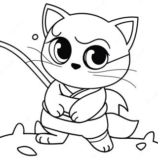 Adventurous Cat Ninja Coloring Page 12137-9850