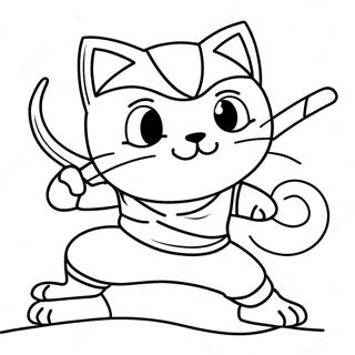 Adventurous Cat Ninja Coloring Page 12137-9852