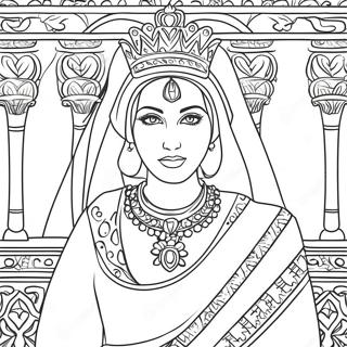 Queen Esther In Royal Attire Coloring Page 12147-9858