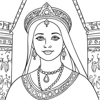 Queen Esther In Royal Attire Coloring Page 12147-9860