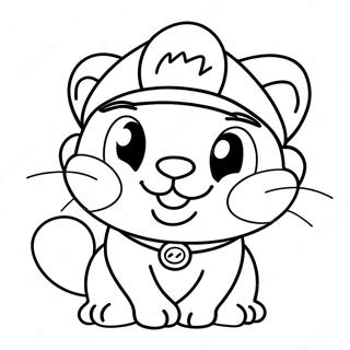 Adventurous Cat Mario Coloring Page 12197-9893