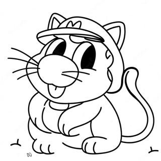 Adventurous Cat Mario Coloring Page 12197-9894