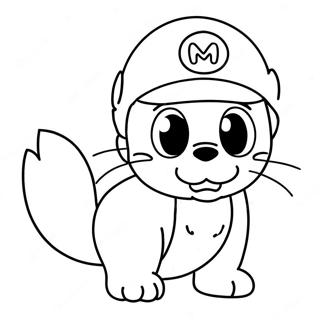 Adventurous Cat Mario Coloring Page 12197-9895