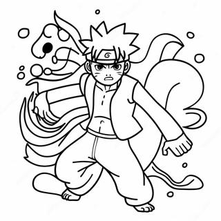 Naruto With Nine Tails Chakra Coloring Page 12207-9901