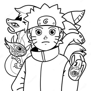 Naruto With Nine Tails Chakra Coloring Page 12207-9904