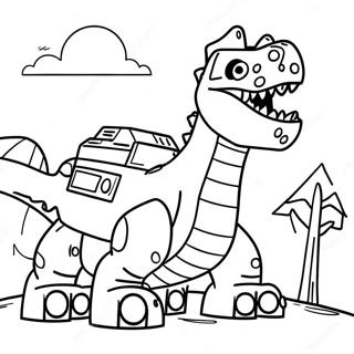 Gigantic Dinotrux In Action Coloring Page 12237-9932