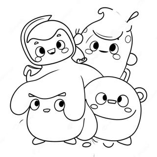 Funny Oddbods Playing Together Coloring Page 12267-9949