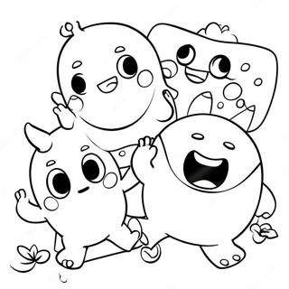 Funny Oddbods Playing Together Coloring Page 12267-9950