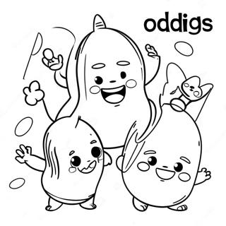 Funny Oddbods Playing Together Coloring Page 12267-9951