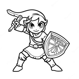 Link In Heroic Pose Coloring Page 122-113