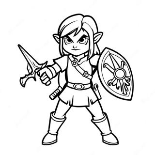 Link In Heroic Pose Coloring Page 122-115