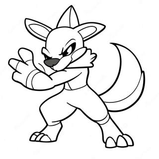 Lucario In Battle Pose Coloring Page 12307-9981