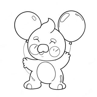 Bam Bam With Colorful Balloons Coloring Page 12337-10005