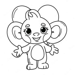 Bam Bam With Colorful Balloons Coloring Page 12337-10006