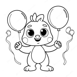 Bam Bam With Colorful Balloons Coloring Page 12337-10007