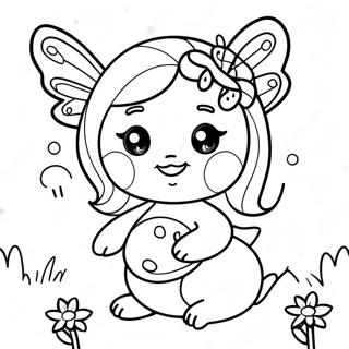 Cute Megan With A Butterfly Coloring Page 12347-10013