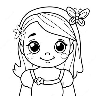 Cute Megan With A Butterfly Coloring Page 12347-10015