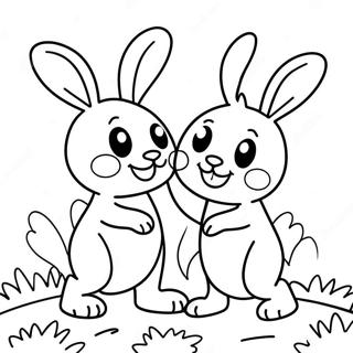 Happy Sunny Bunnies Playing Coloring Page 12367-10033