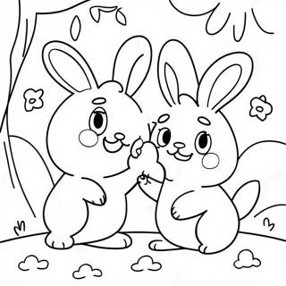 Happy Sunny Bunnies Playing Coloring Page 12367-10034