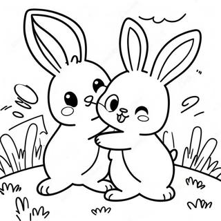 Happy Sunny Bunnies Playing Coloring Page 12367-10035