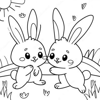 Happy Sunny Bunnies Playing Coloring Page 12367-10036