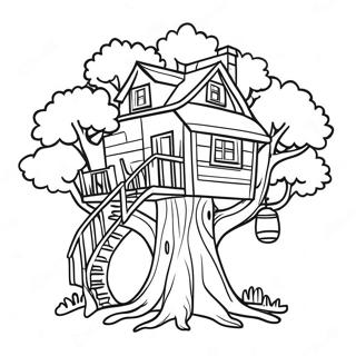 Treehouse Coloring Pages