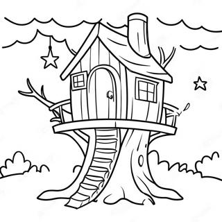 Cozy Treehouse Coloring Page 12377-10041