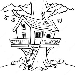 Cozy Treehouse Coloring Page 12377-10042