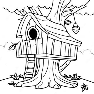 Cozy Treehouse Coloring Page 12377-10043