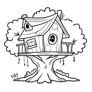 Cozy Treehouse Coloring Page 12377-10044