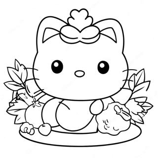 Hello Kitty Thanksgiving Coloring Page 12386-10040