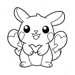 Cute Pokemon Holding Hearts Coloring Page 12417-10071