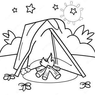 Cozy Campfire Under The Stars Coloring Page 12427-10077