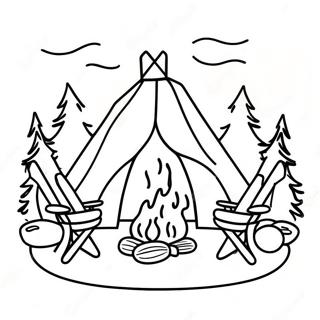 Cozy Campfire Under The Stars Coloring Page 12427-10078