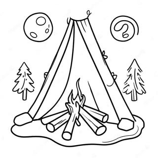 Cozy Campfire Under The Stars Coloring Page 12427-10079