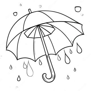 Happy Umbrella With Raindrops Coloring Page 12457-10097