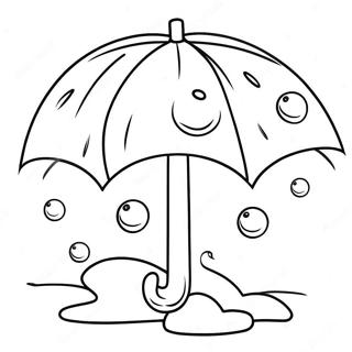 Happy Umbrella With Raindrops Coloring Page 12457-10098