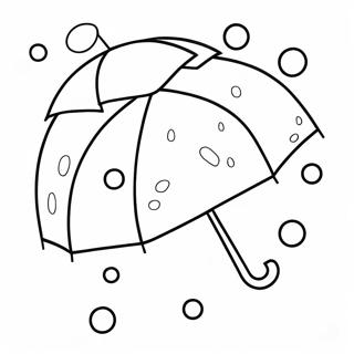 Happy Umbrella With Raindrops Coloring Page 12457-10099