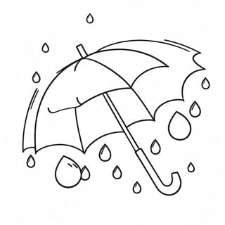 Happy Umbrella With Raindrops Coloring Page 12457-10100