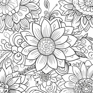 Detailed Grayscale Floral Patterns Coloring Page 12476-10110