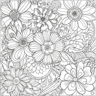 Detailed Grayscale Floral Patterns Coloring Page 12476-10112