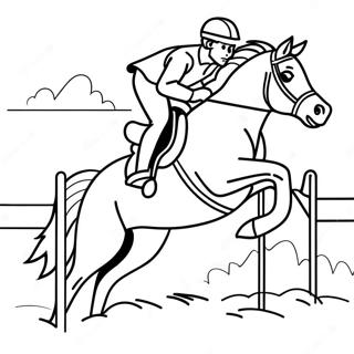 Cross Country Jumping Horse Coloring Page 12486-10121