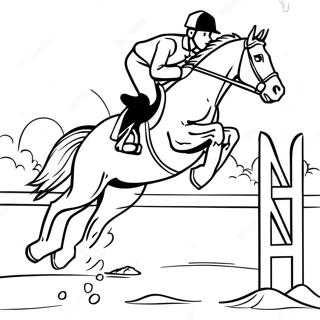 Cross Country Jumping Horse Coloring Page 12486-10122