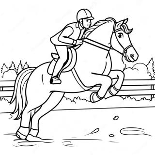 Cross Country Jumping Horse Coloring Page 12486-10123