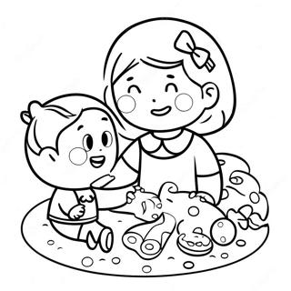 Polite Child Sharing Toys Coloring Page 12497-10135